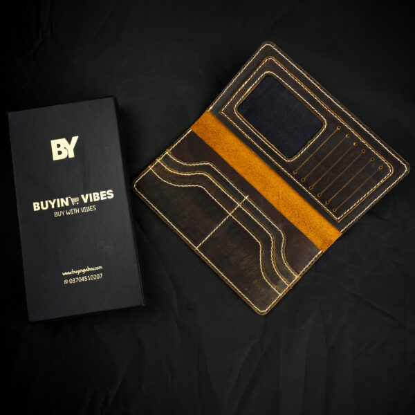 Premium Handcrafted Dark Leather Wallet by Buying Vibes - Image 2